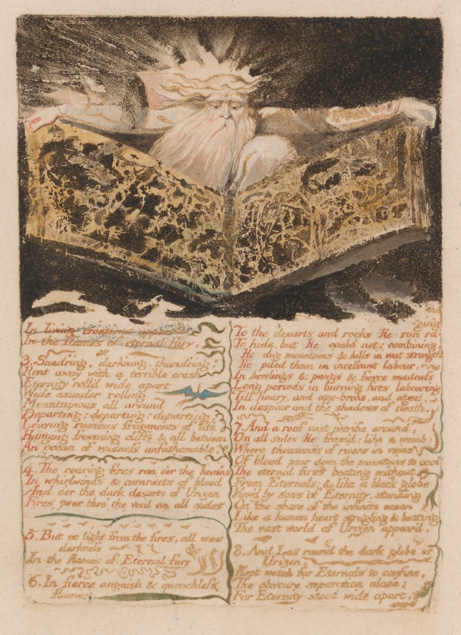 Urizen első könyve, 8. lemez, alkotó: William Blake