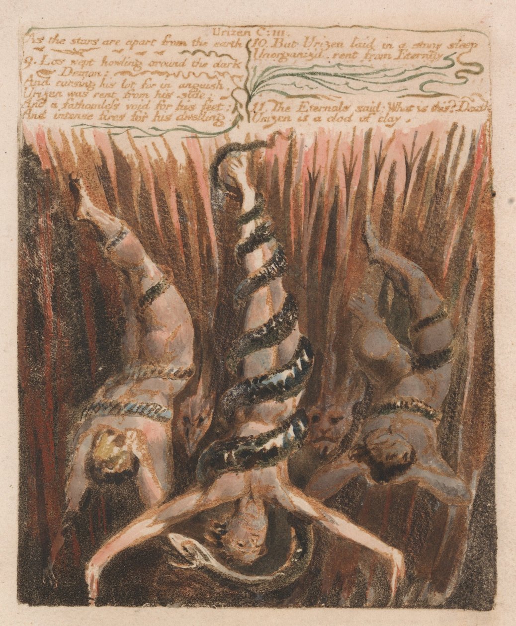 Urizen első könyve, 9. lemez, alkotó: William Blake