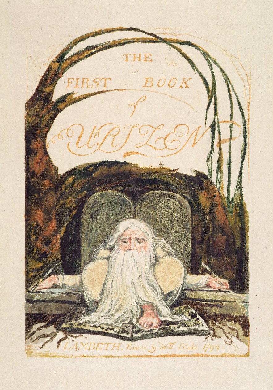 Urizen első könyve, 1. lemez, 1794 (domborműves rézkarc wc-vel) alkotó: William Blake