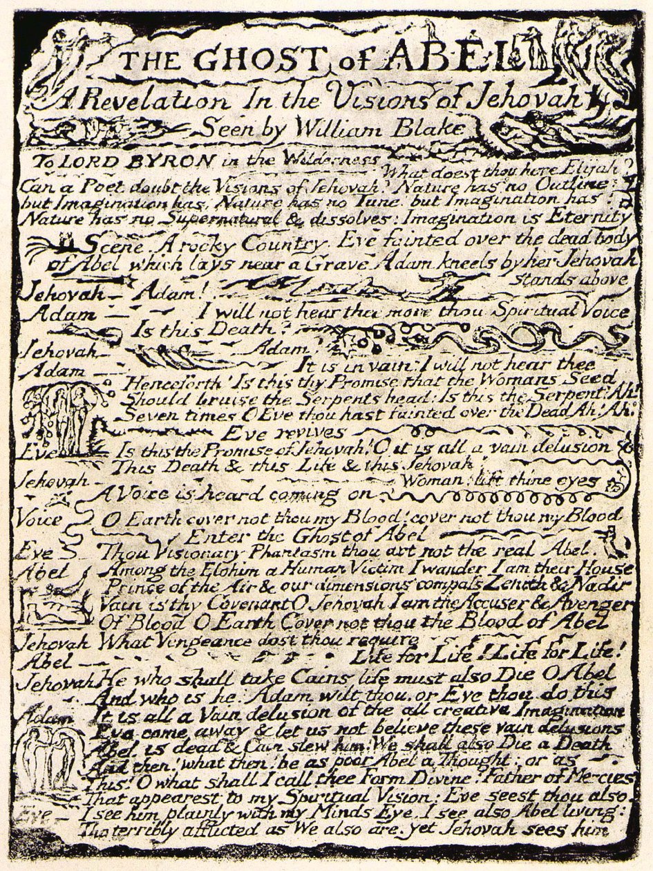 Ábel szelleme, 1. oldal alkotó: William Blake