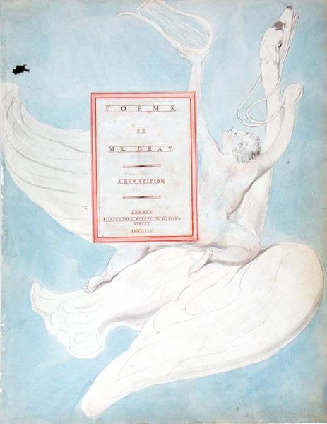 The Pindaric Genius Receiving his Lyre, címlap az 1797-98-ban megjelent Thomas Gray verseiből (wc tollal és fekete tintával a papíron) alkotó: William Blake