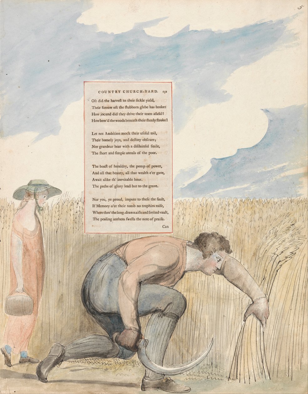 Thomas Grey versei, Design 109, Elégia egy vidéki templomudvarban. alkotó: William Blake