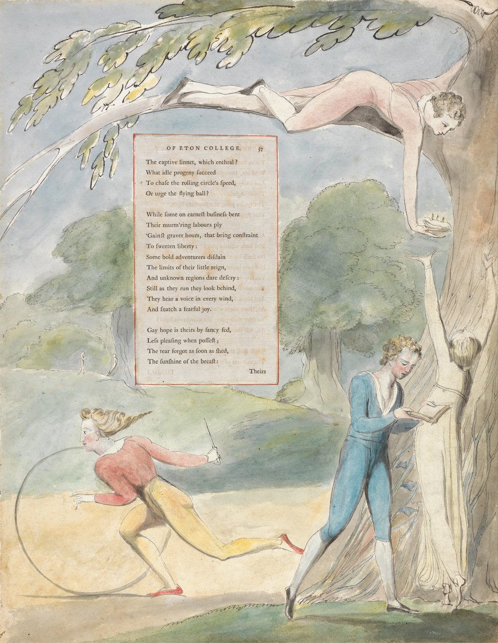Thomas Gray versei, 17. tervezés, Óda az Eton College távoli kilátásaiból. alkotó: William Blake
