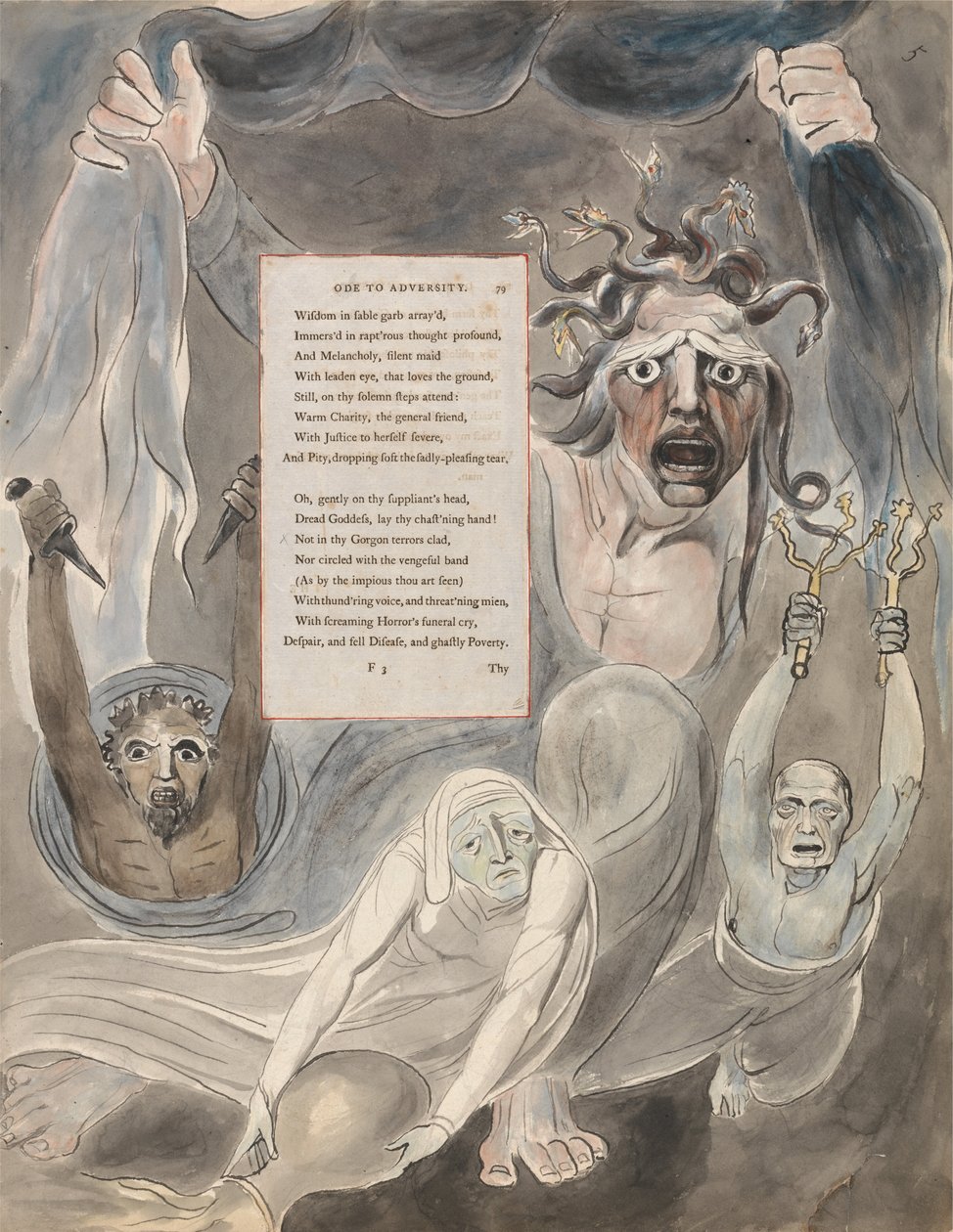 Thomas Grey versei, 39. tervezés, Óda a nehézségekhez. alkotó: William Blake
