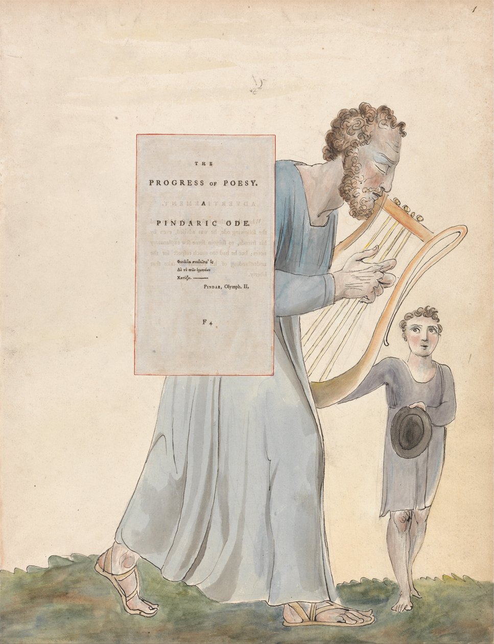 Thomas Grey versei, Design 41, The Progress of Poesy. alkotó: William Blake