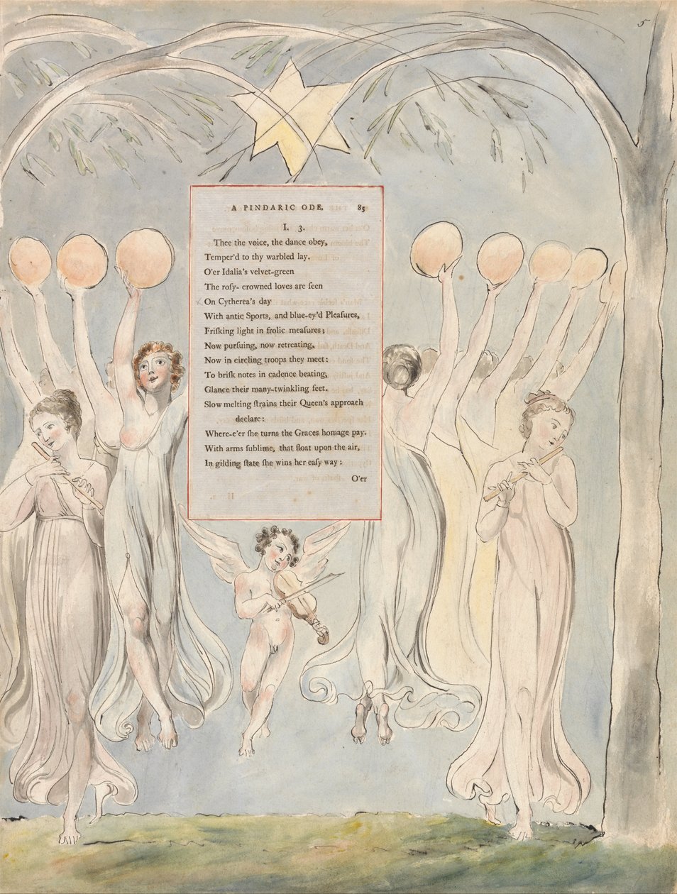 Thomas Gray versei, 45. tervezés, Poesy haladása. alkotó: William Blake