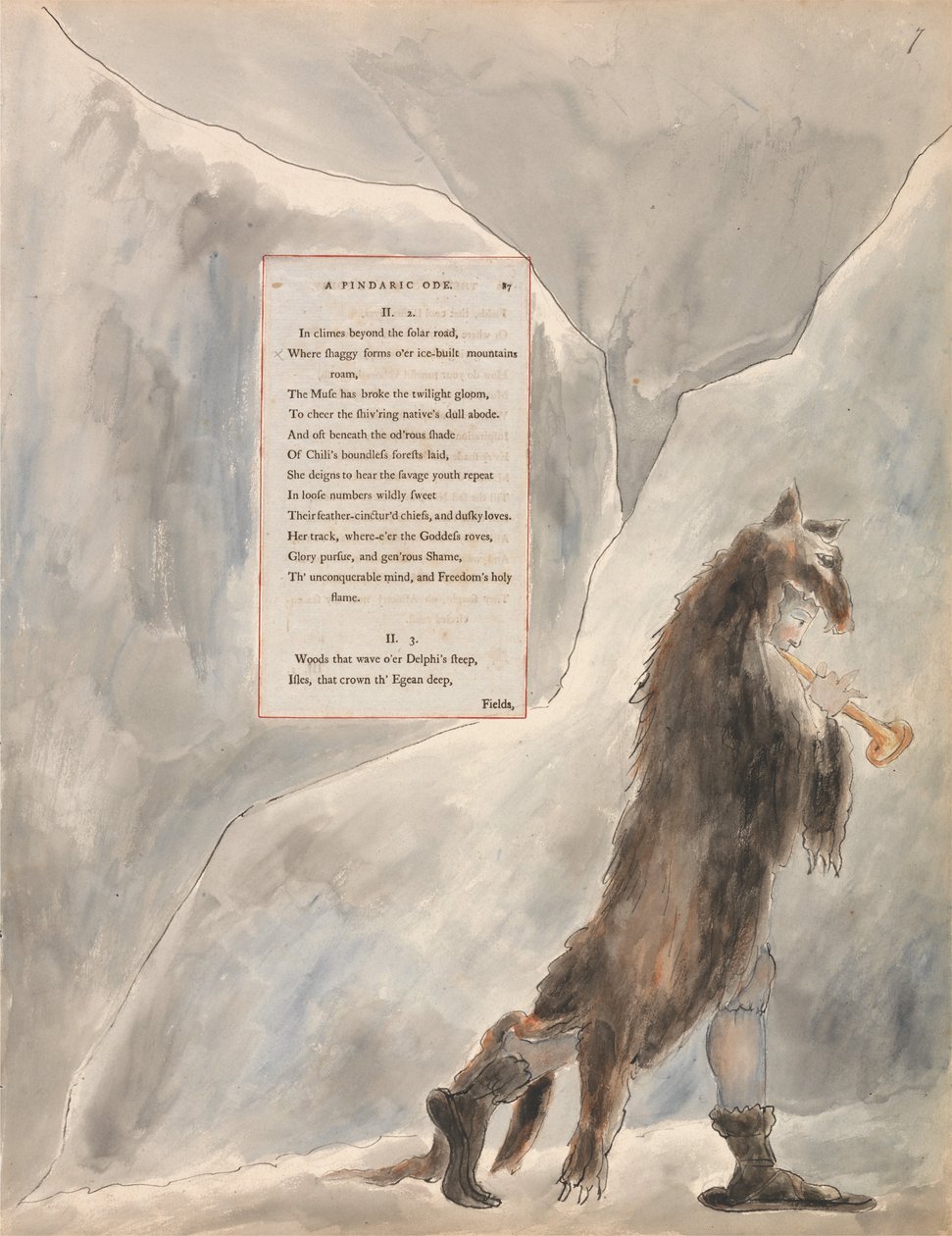Thomas Grey versei, Design 47, The Progress of Poesy. alkotó: William Blake
