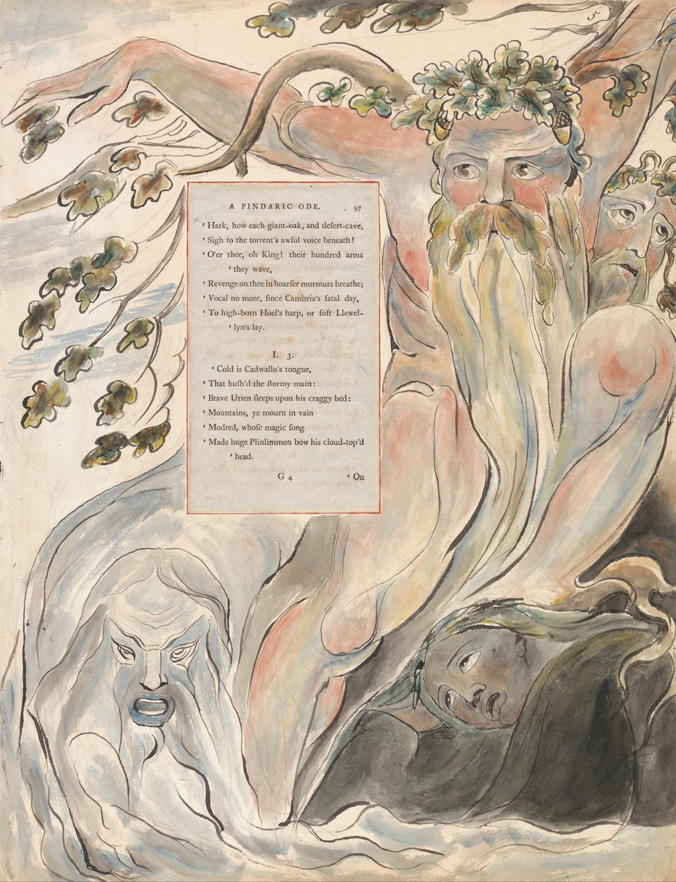 Thomas Gray versei, 57. tervezet, The Bard. alkotó: William Blake