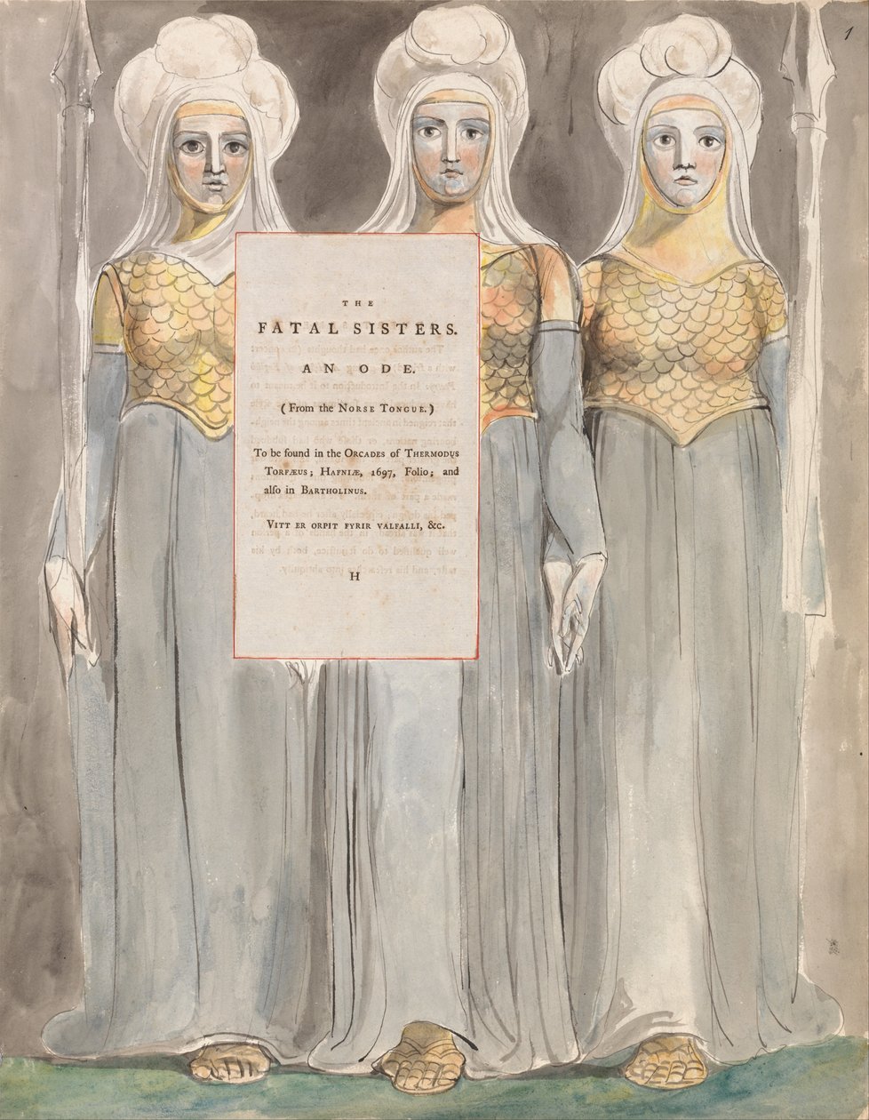 Thomas Grey versei, Design 67, A végzetes nővérek. alkotó: William Blake