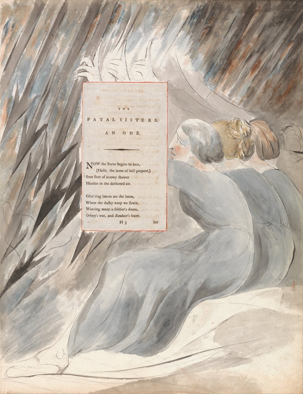 Thomas Grey versei, Design 71, A végzetes nővérek. alkotó: William Blake