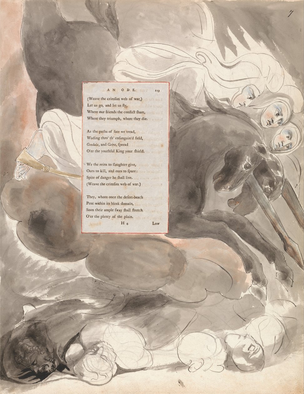 Thomas Grey versei, Design 73, A végzetes nővérek. alkotó: William Blake