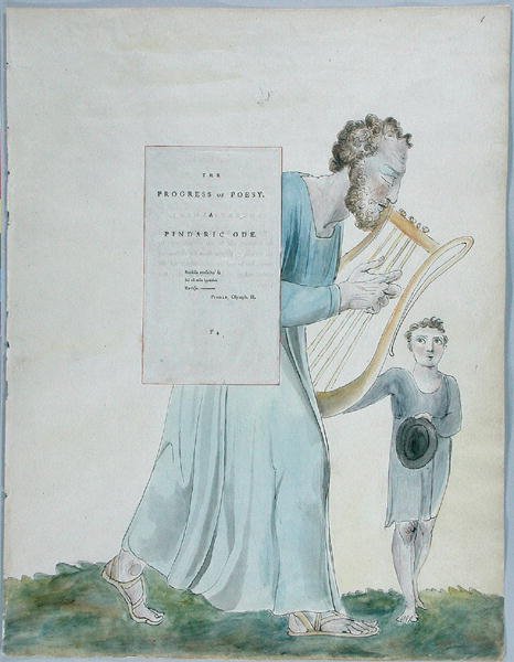 The Progress of Poesy, 41. terv a Thomas Gray verseiből, 1797-98 (wc tollal és fekete tintával a papíron) alkotó: William Blake