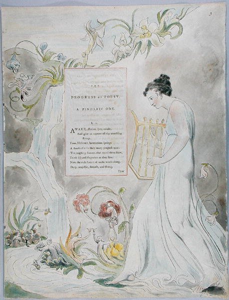 The Progress of Poesy, 43. terv a Thomas Gray verseiből, 1797-98 (wc tollal és fekete tintával a papíron) alkotó: William Blake