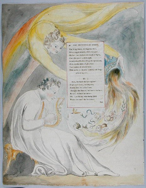 The Progress of Poesy, 50. terv a Thomas Gray verseiből, 1797-98 (wc tollal és fekete tintával a papíron) alkotó: William Blake
