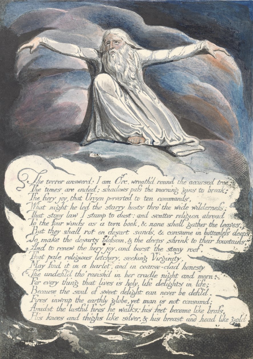 A Terror válaszolt..., 10. tábla Amerikából: Egy prófécia, 1793 (domborműves metszet feketével, tollal, tintával és wc-vel) alkotó: William Blake