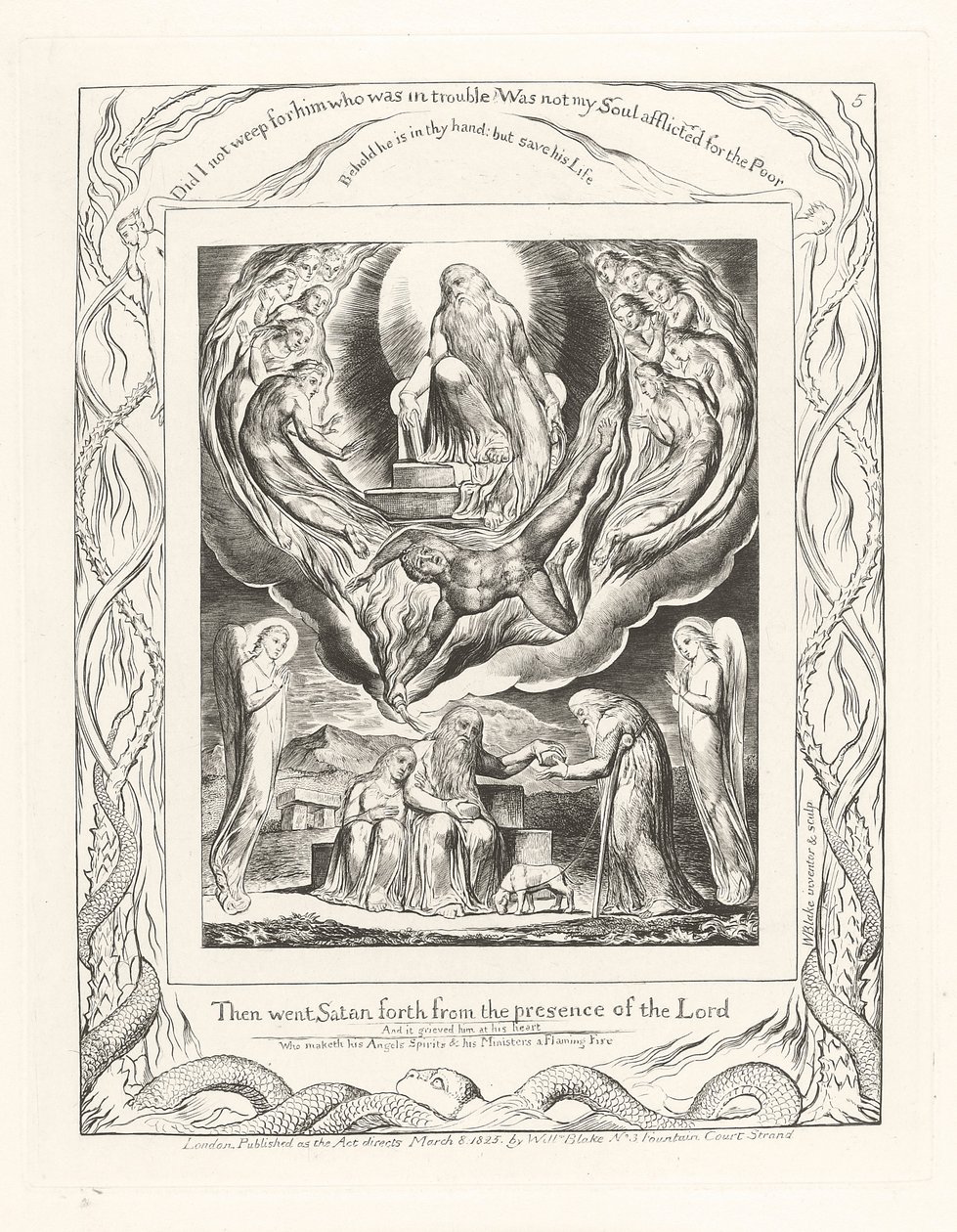 Ekkor a Sátán távozott az Úr színe elől, 1825 alkotó: William Blake
