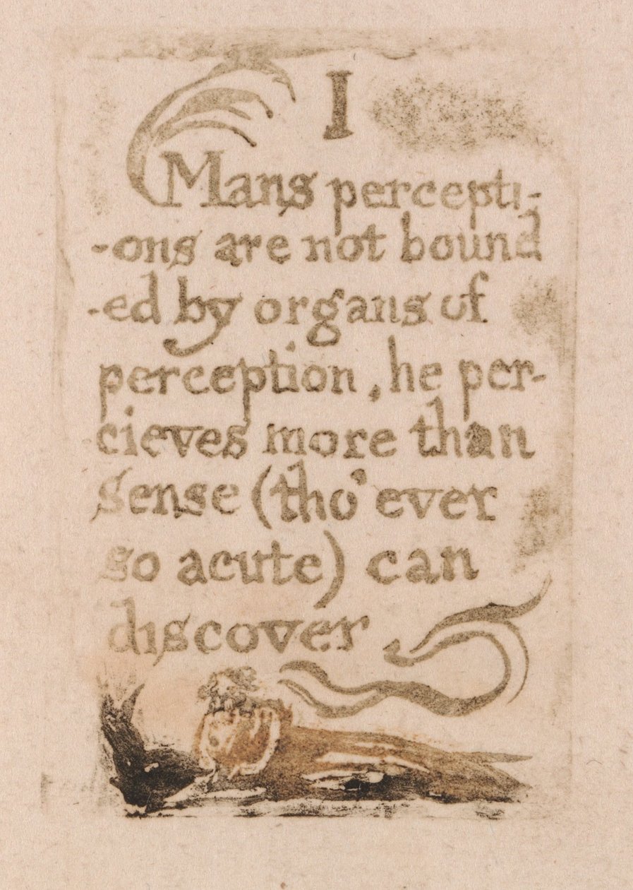 Nincs természetes vallás, 10. tábla, I. Az ember észlelései nincsenek korlátozva. . . . (Bentley b3) alkotó: William Blake