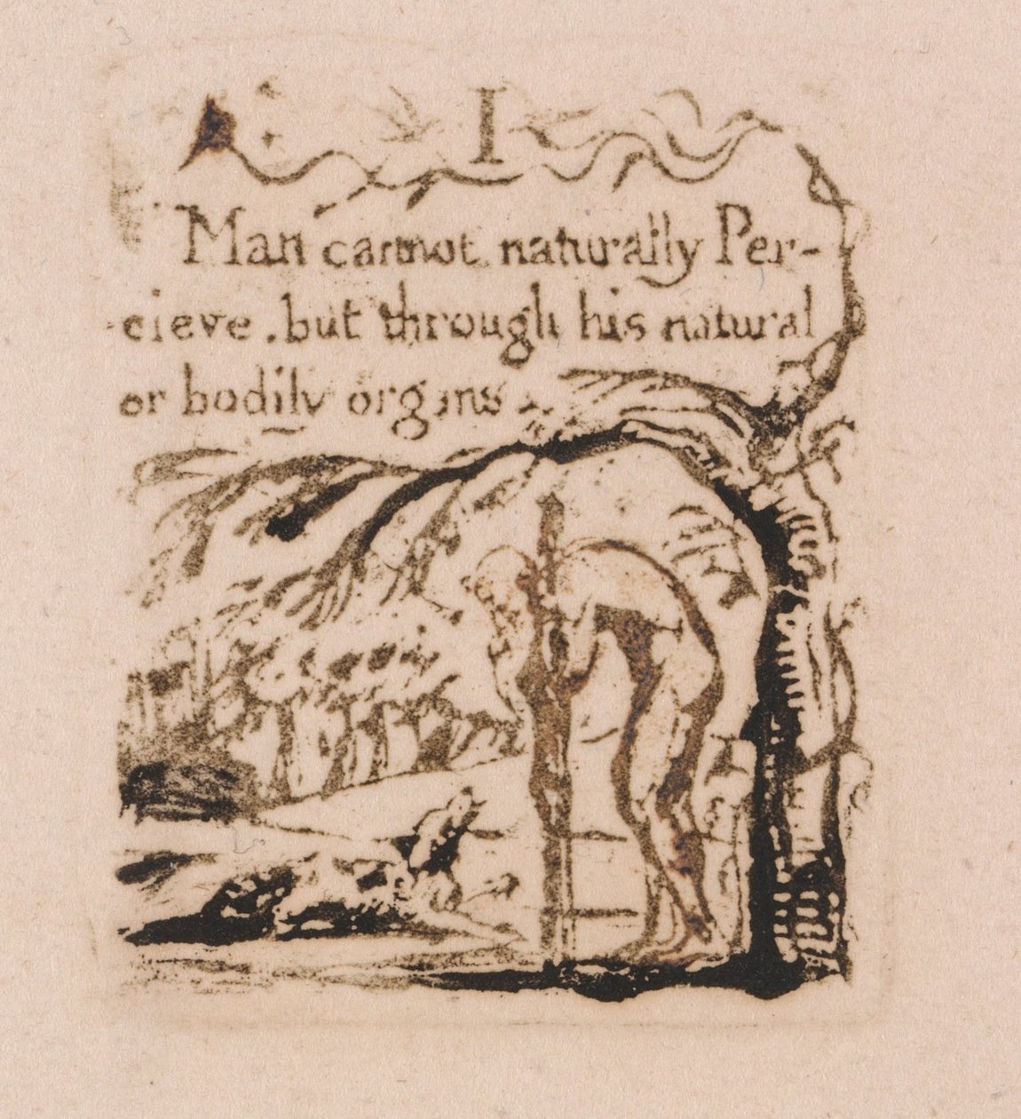 Nincs természetes vallás, 3. tábla, én ember természetesen nem tudok. . . . (Bentley a4) alkotó: William Blake