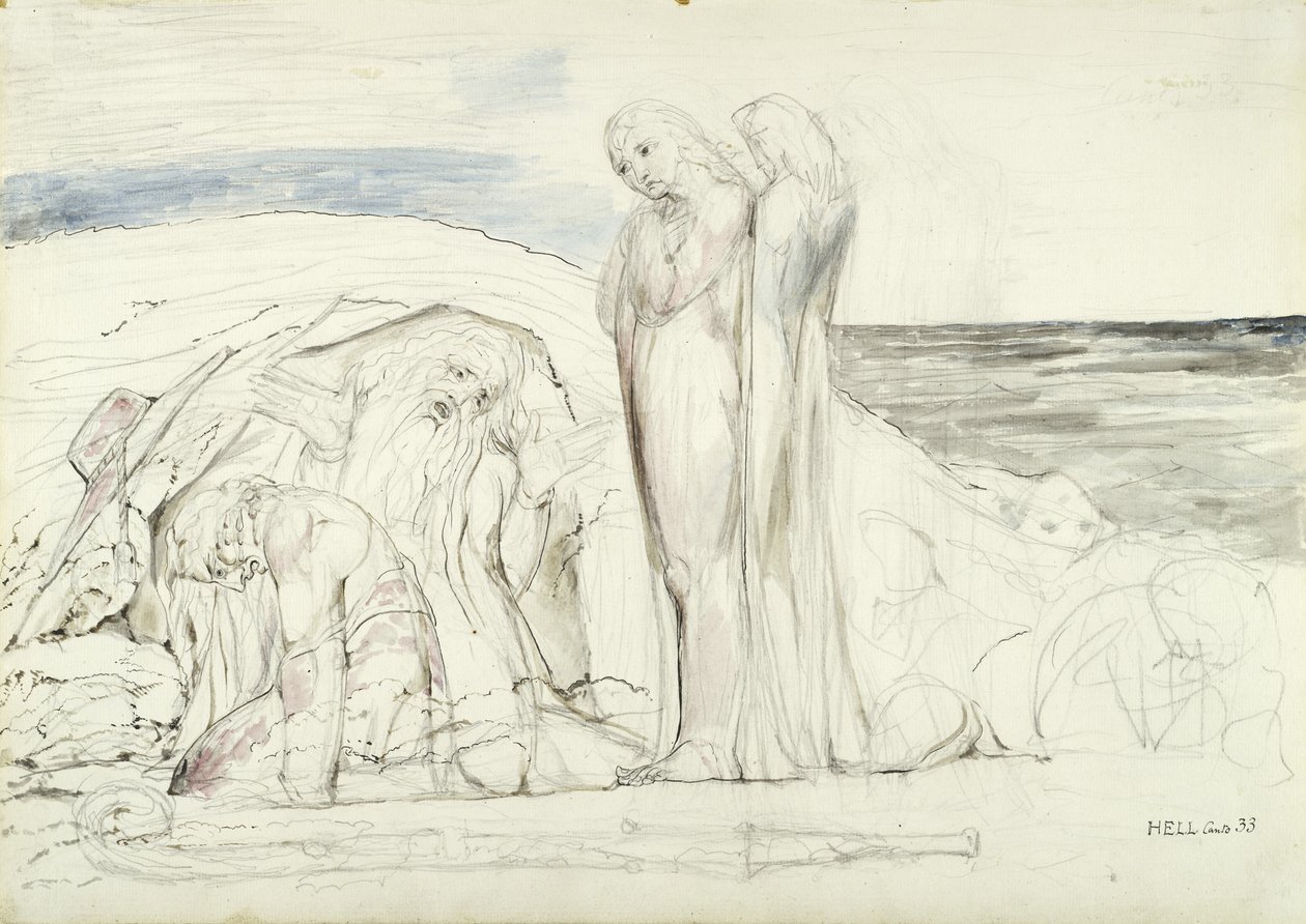 Ugolinos elbeszélés, illusztráció Dante Alighieri Isteni színjátékához, 1824-27 (toll és tinta WC-vel ceruzával és krétával papíron) alkotó: William Blake