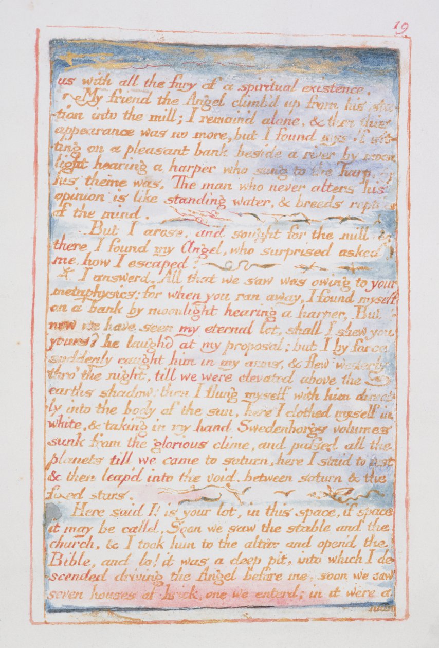 Mi a spirituális létezés minden dühével..., szöveg A Menny és a Pokol házasságából, 1790-3. alkotó: William Blake