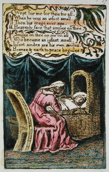 Sírt értem... illusztráció a Songs of Inocence and of Experience-ből (Bentley Copy L) pl.17 (Bentley 17) 1789-94 (domborműves rézkarc tollal és WC-vel papíron) alkotó: William Blake