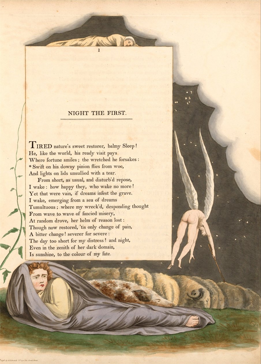 William Blake illusztrációja az Éjszakai gondolatok táblához 01 alkotó: William Blake