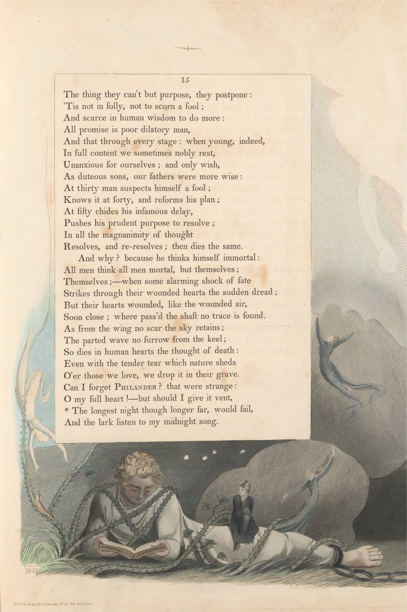 A fiatalok éjszakai gondolatai, 15. oldal, A leghosszabb éjszaka, bár messzebb, kudarcot vallanak alkotó: William Blake