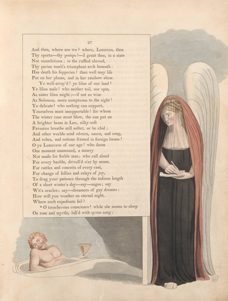 Fiatal Éjszakai Gondolatok, 27. oldal, ÁTLÁTÓ LELKIÍTÉS! alkotó: William Blake