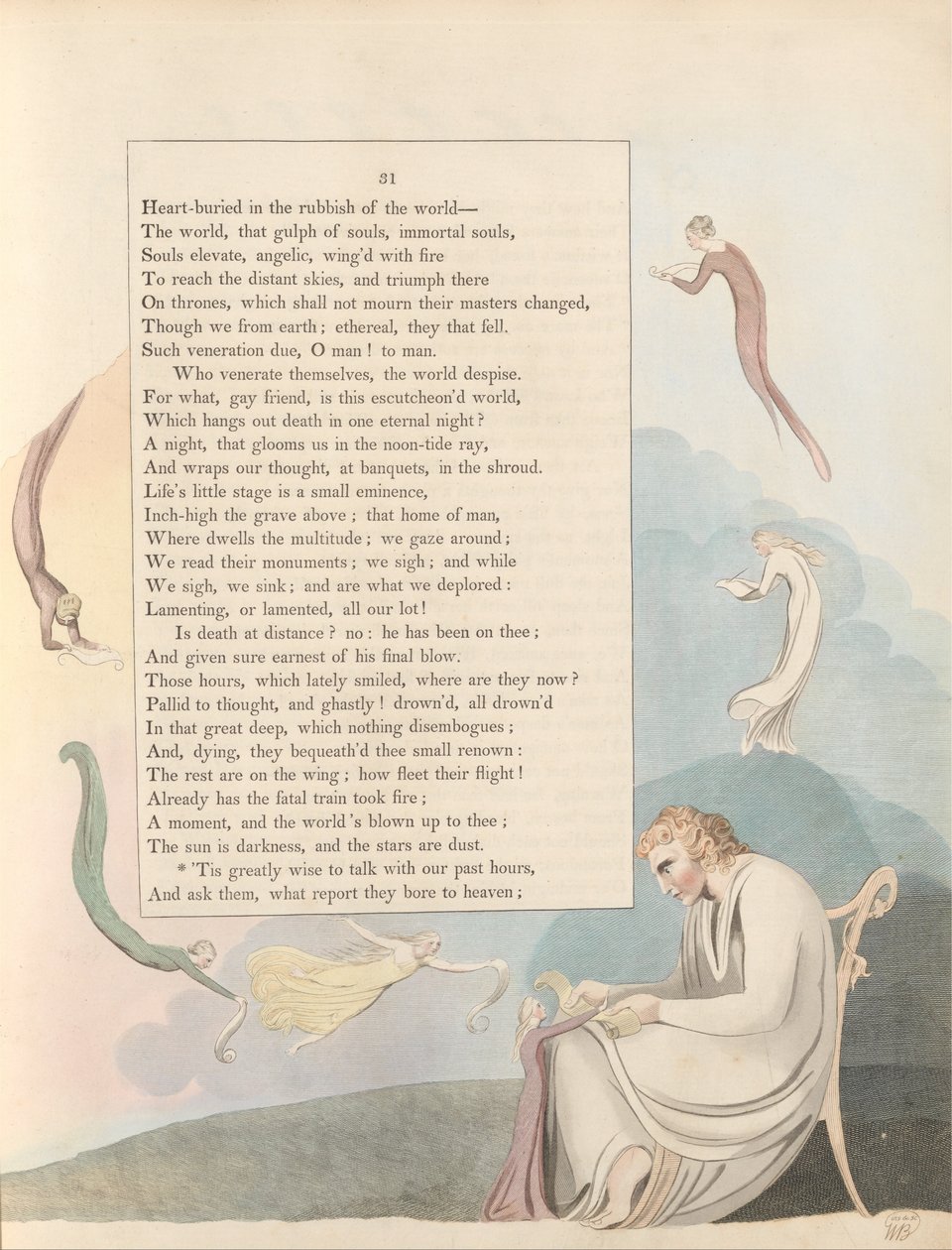 Fiatalok éjszakai gondolatai, 31. oldal, nagyon bölcs dolog beszélgetni múlt óráinkkal alkotó: William Blake