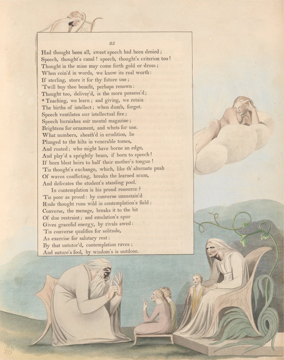 Fiatalok éjszakai gondolatai, 35. oldal, Tanítás, tanulunk; és adunk, megtartunk alkotó: William Blake