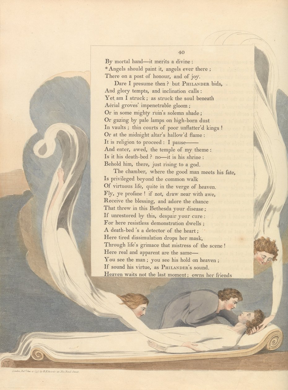 Fiatalok éjszakai gondolatai, 40. oldal, Angyaloknak kell festeniük, angyalok mindig ott vannak alkotó: William Blake