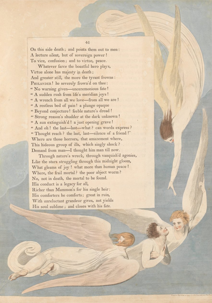 Fiatalok éjszakai gondolatai, 41. oldal, Egy sugárzó jel; az Igazak Halálágya alkotó: William Blake