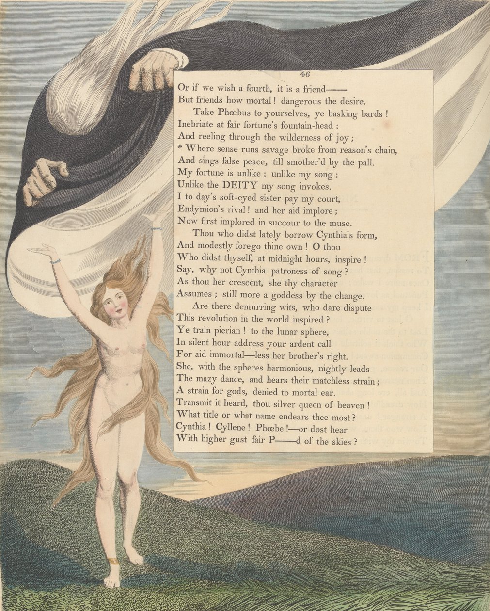 Fiatalok Éjszakai gondolatai, 46. oldal, Ahol az ész fut, vad vad szakított az okok láncolatától alkotó: William Blake
