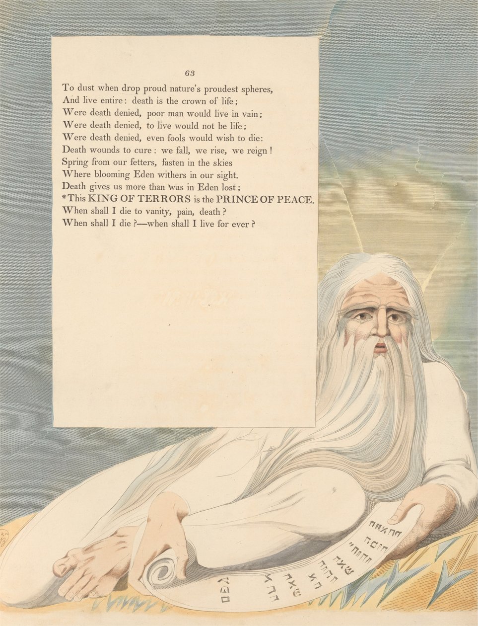 Fiatalok éjszakai gondolatai, 63. oldal, A rémek királya a béke hercege alkotó: William Blake