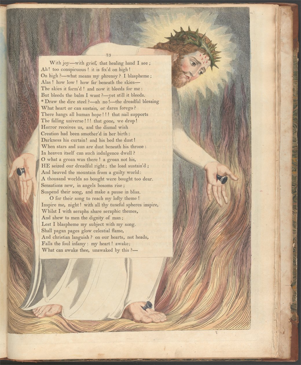 Fiatalok éjszakai gondolatai, 73. oldal, Rajzolja le a szörnyű acélt - ah nem! alkotó: William Blake
