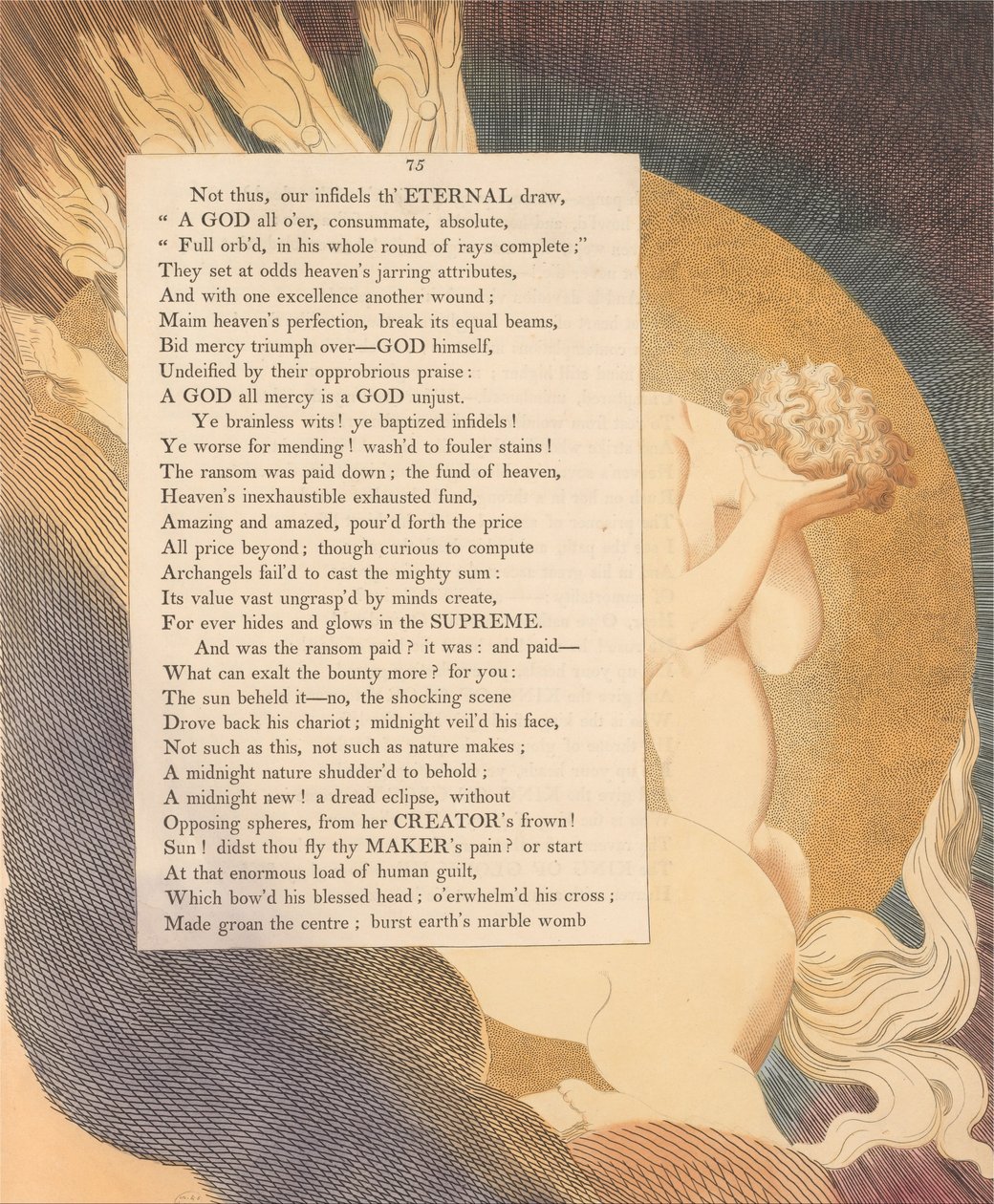 Youngs Éjszakai gondolatok, 75. oldal, A Nap látta -- nem, a megrázó jelenet alkotó: William Blake