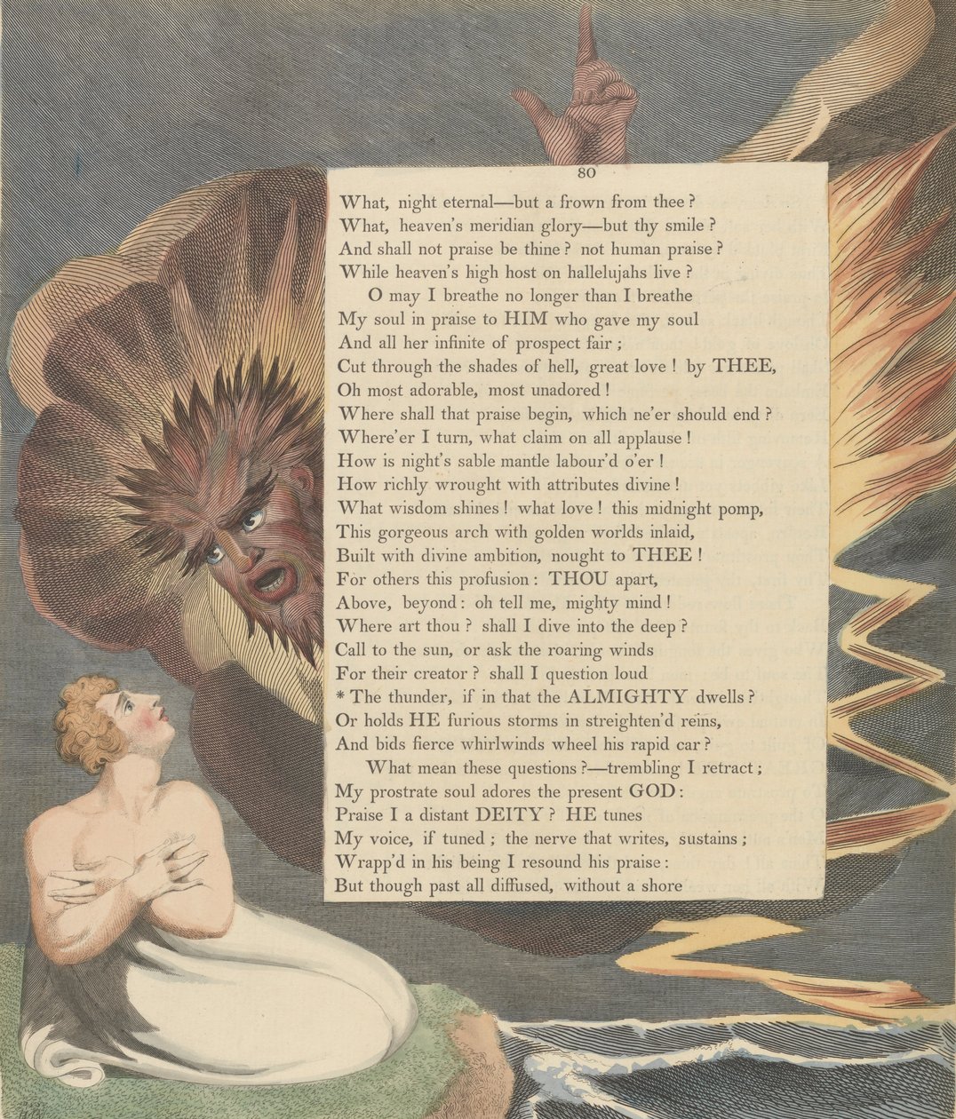 Fiatalok éjszakai gondolatai, 80. oldal, A mennydörgés, ha abban lakozik a Mindenható alkotó: William Blake