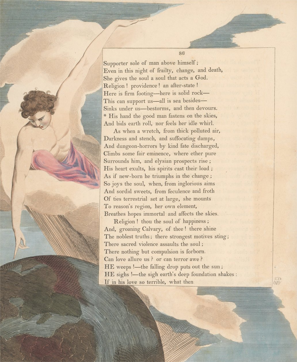 Youngs Night Thoughts, 86. oldal, A jó ember keze az égre szegeződik alkotó: William Blake