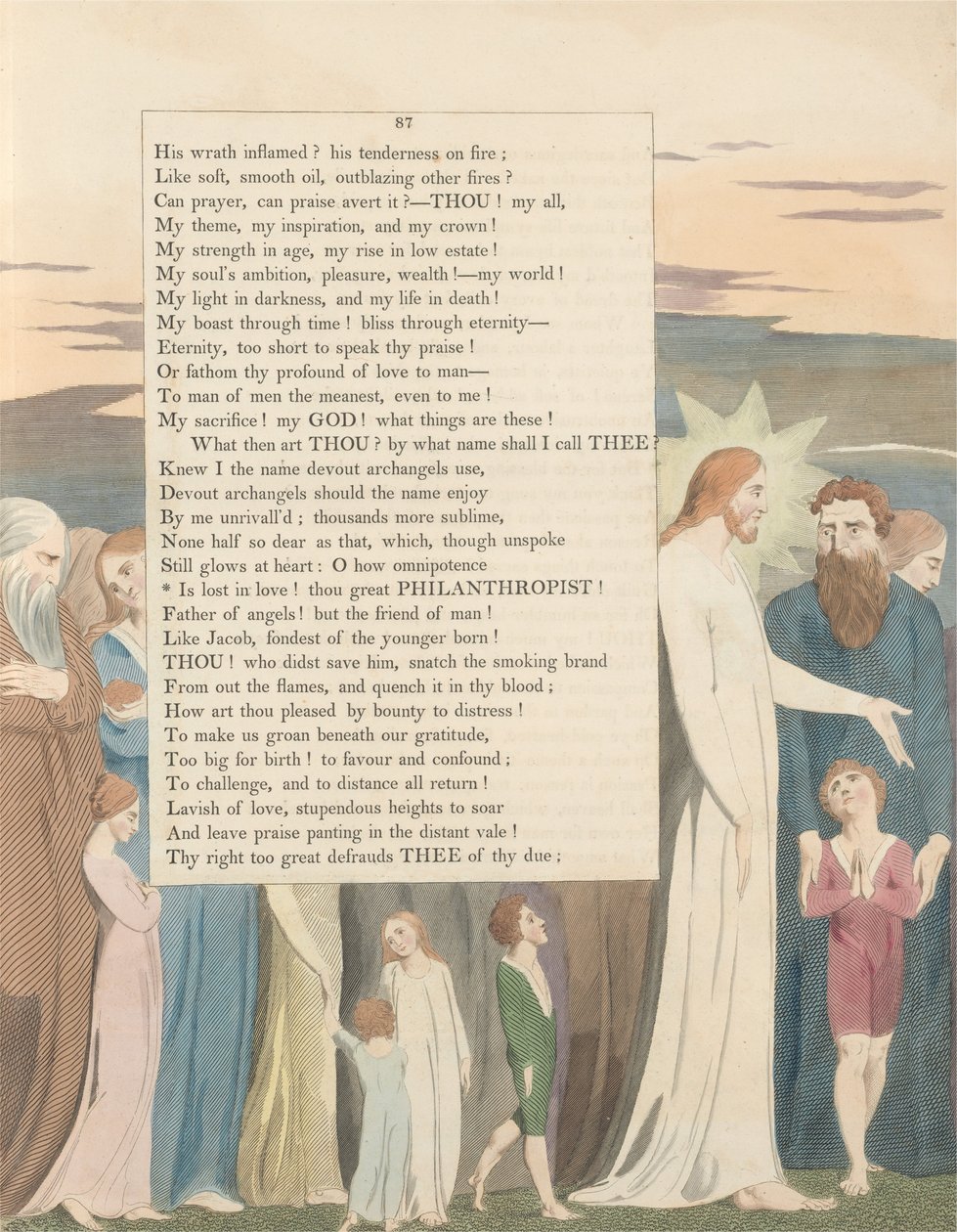 Fiatalok éjszakai gondolatai, 87. oldal, szerelmes! Te nagy filantróp alkotó: William Blake
