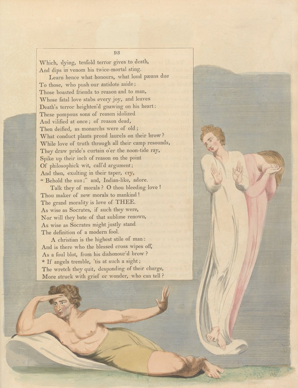 Fiatalok éjszakai gondolatai, 93. oldal, Ha az angyalok remegnek, akkor ilyen látványban alkotó: William Blake