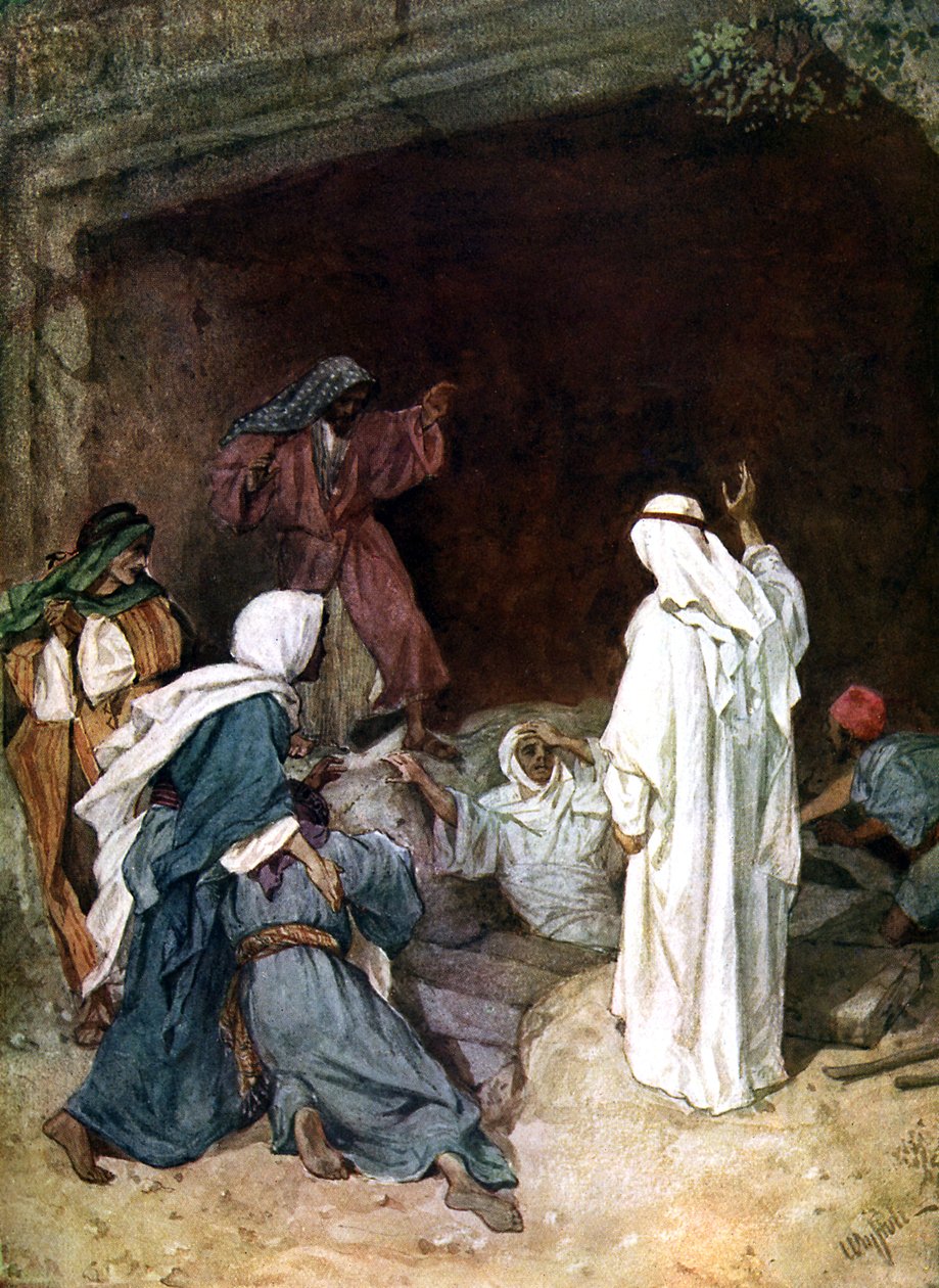 Jézus feltámasztja Lázárt – Biblia alkotó: William Brassey Hole