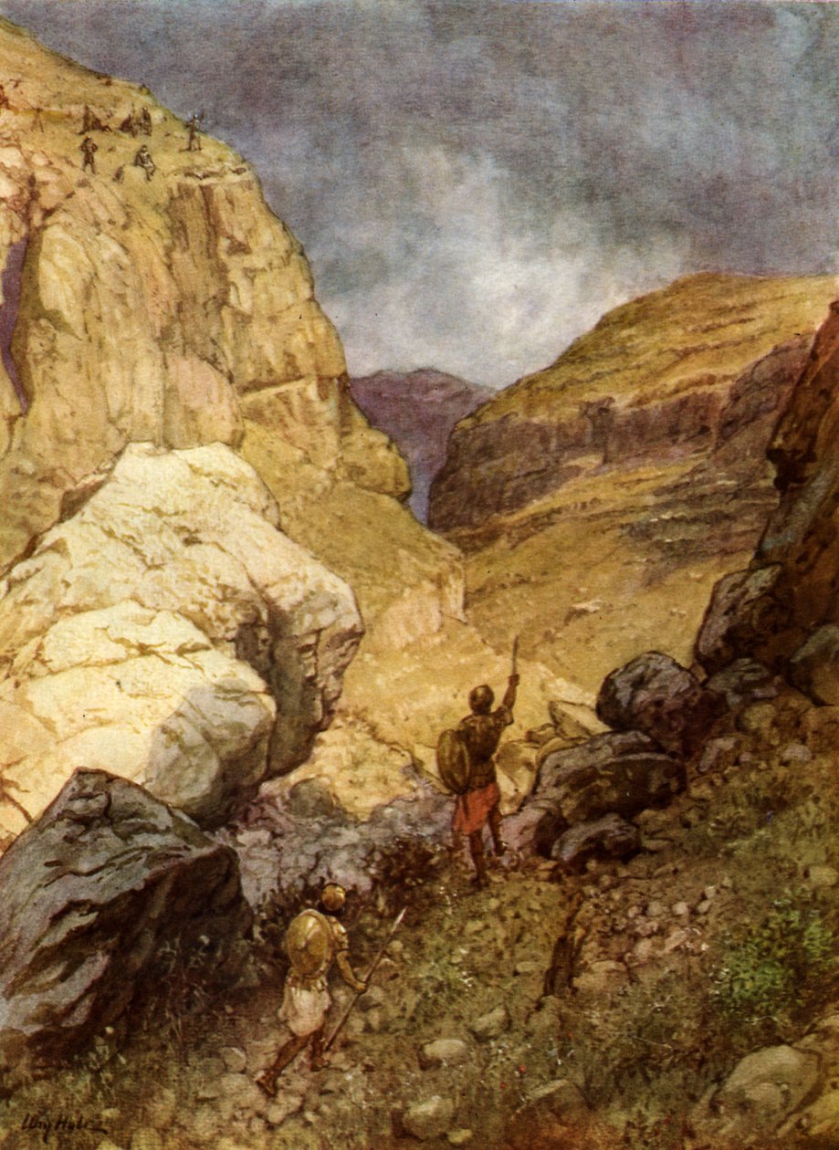 Jonatán és a filiszteusok – Biblia alkotó: William Brassey Hole