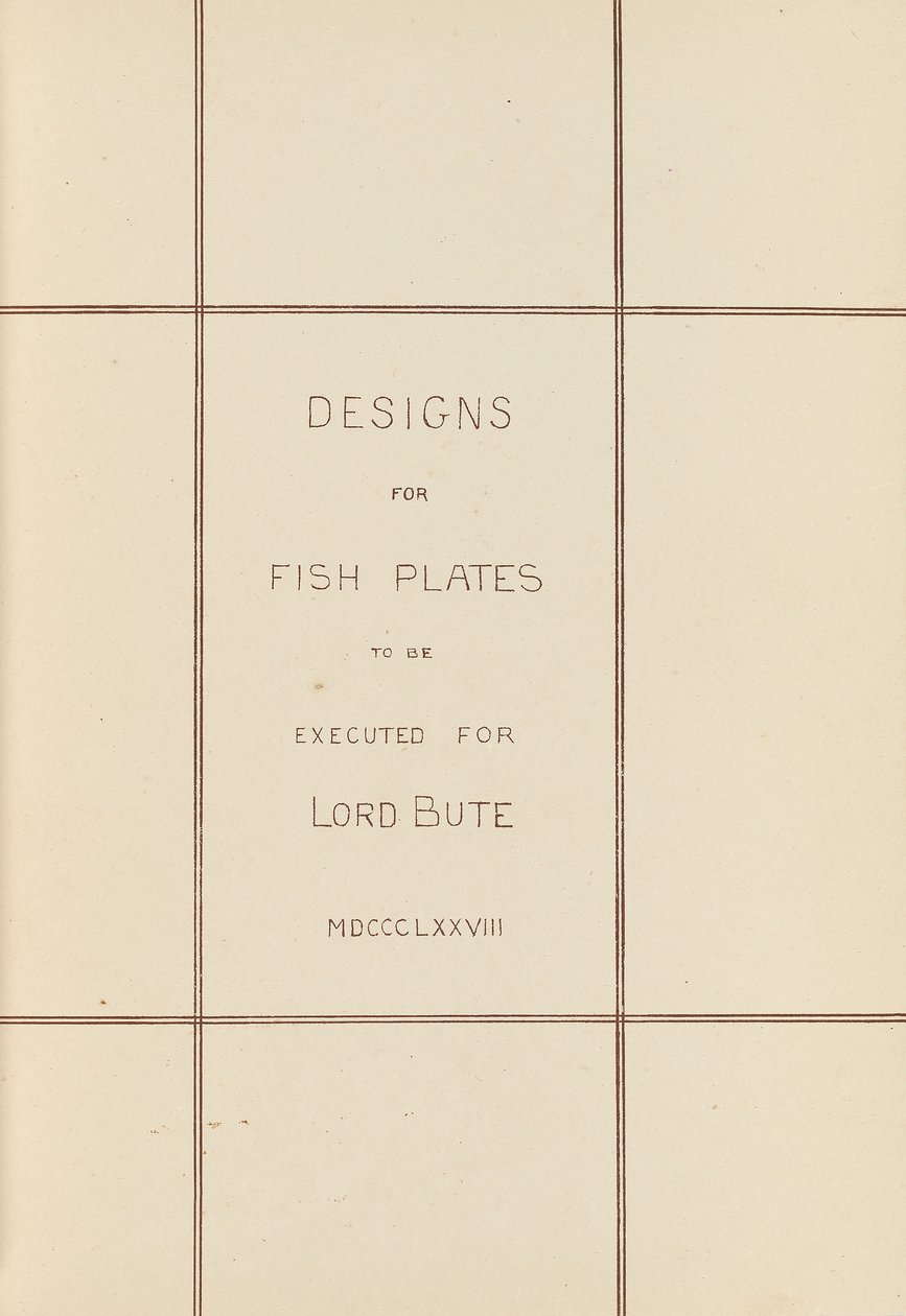 A „Designs for Fish Plates” előlapja, 1878 alkotó: William Burges