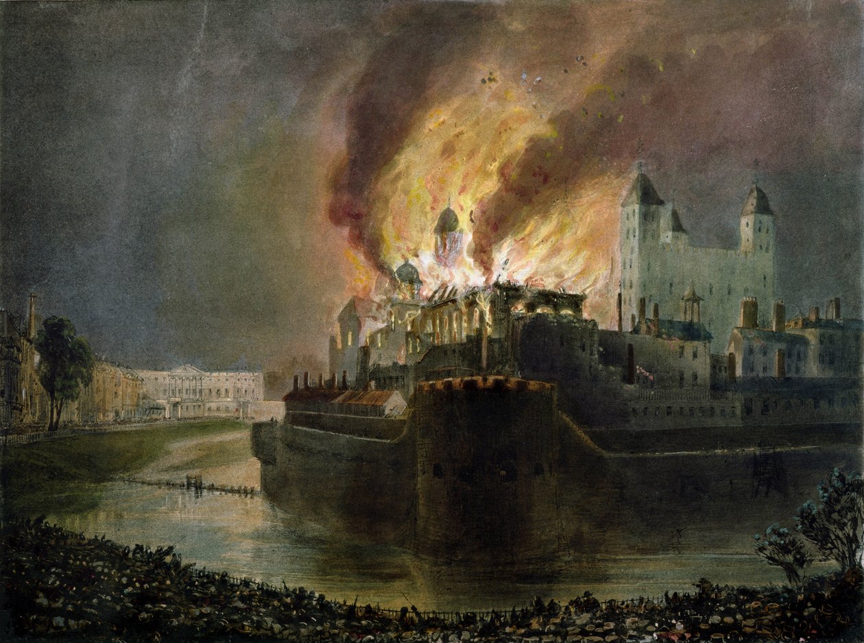A kis fegyvertár megsemmisítése a londoni Towerben 1841. október 30-án (Ackermann nyomtatása) alkotó: William C. Smith