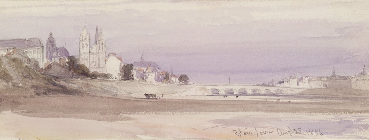 Blois a Loire partján, 1856 alkotó: William Callow