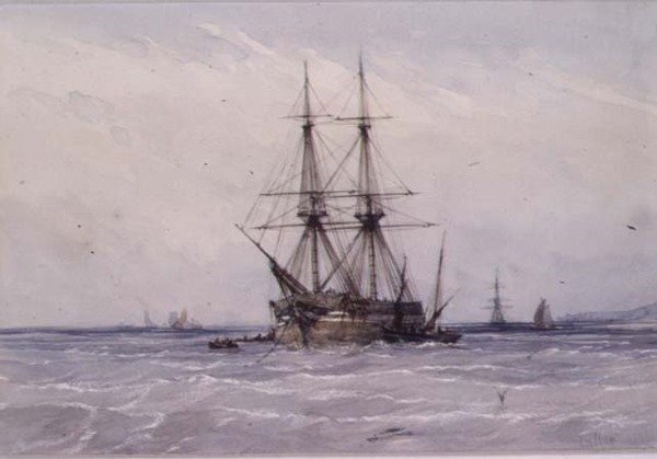 Brig az Anchornál és a Boats mellett alkotó: William Callow