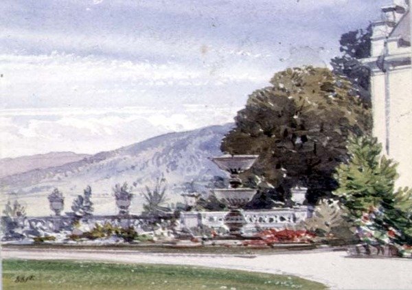 Emléktárgyak Rosenau-ról, Viktória királynő férje, Őfelsége, a hercegi özvegy, a hercegi özvegy szülőhelyéről. alkotó: William Callow
