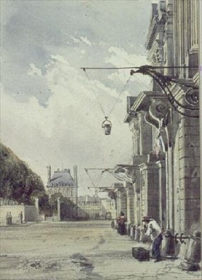 A Rue de Rivoli, Párizs Tuileriák közelében alkotó: William Callow