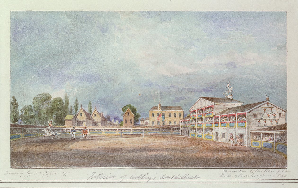 Kilátás az Astley amfiteátrumra, 1777 alkotó: William Capon