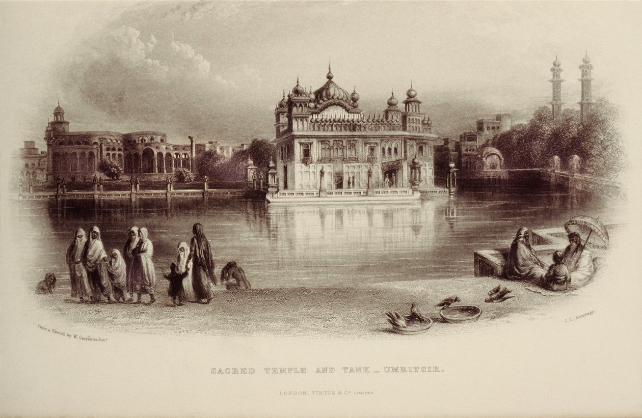 Szent templom és tartály - Umritsir alkotó: William Carpenter